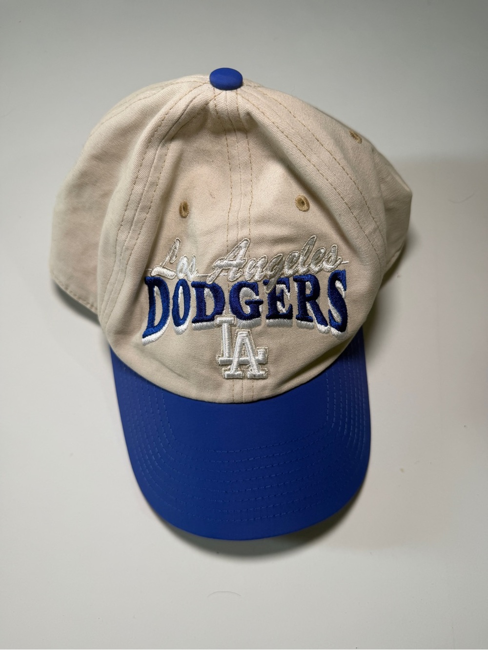 Los Angeles Dodgers Two-Tone Cream and Blue Baseball Cap